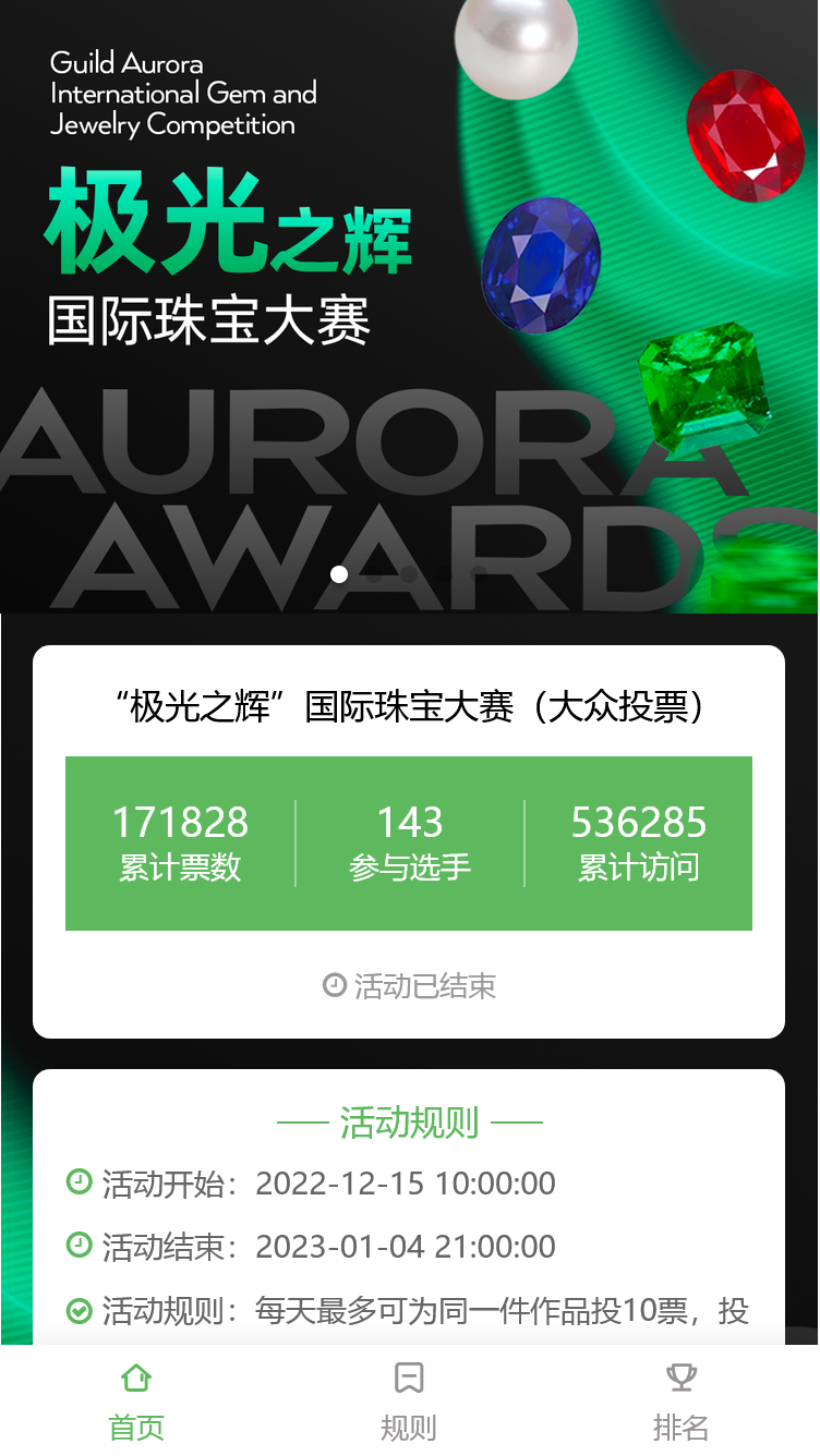 “极光之辉”国际珠宝大赛（大众投票）