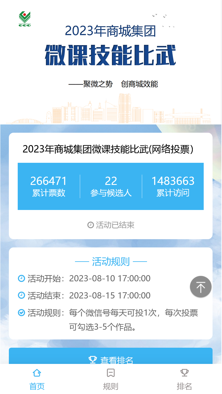 2023年商城集团微课技能比武(网络投票）