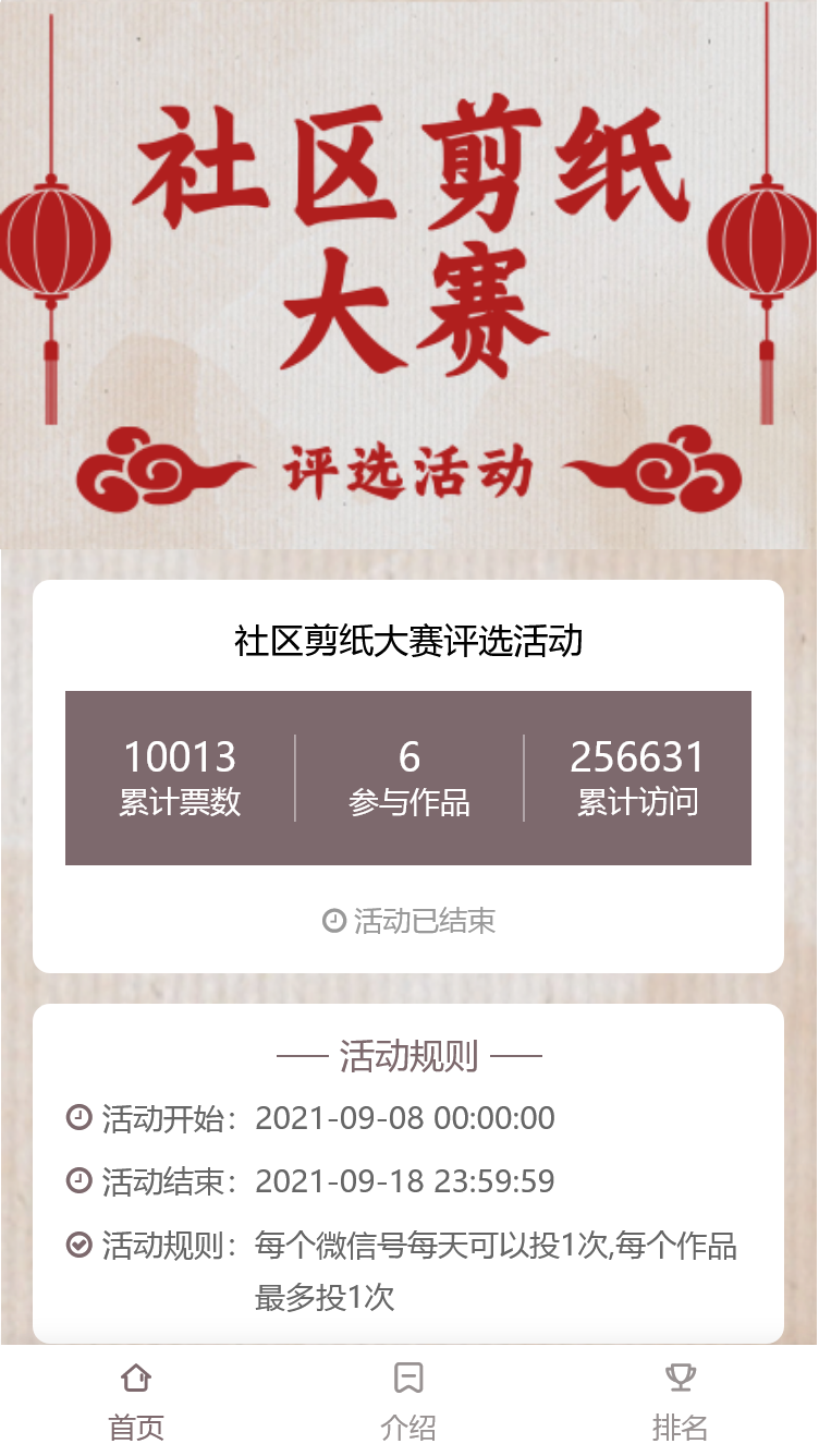 社区剪纸大赛评选活动