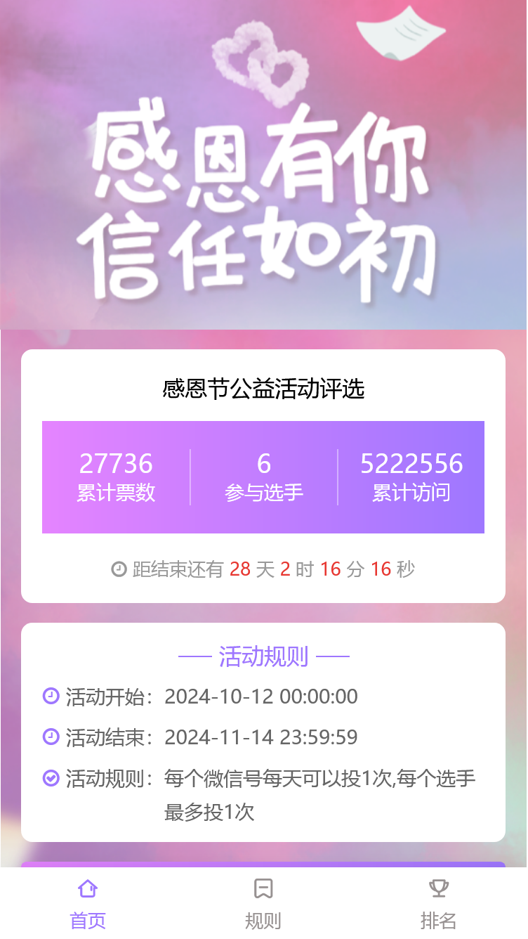 感恩节公益活动评选